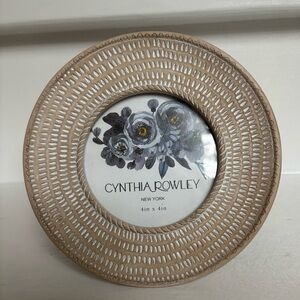 Cynthia Rowley Round Picture Frame, stone and glass